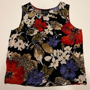 WOMEN’S CAROLE LITTLE SPORT SLEEVELESS FLORAL TOP.